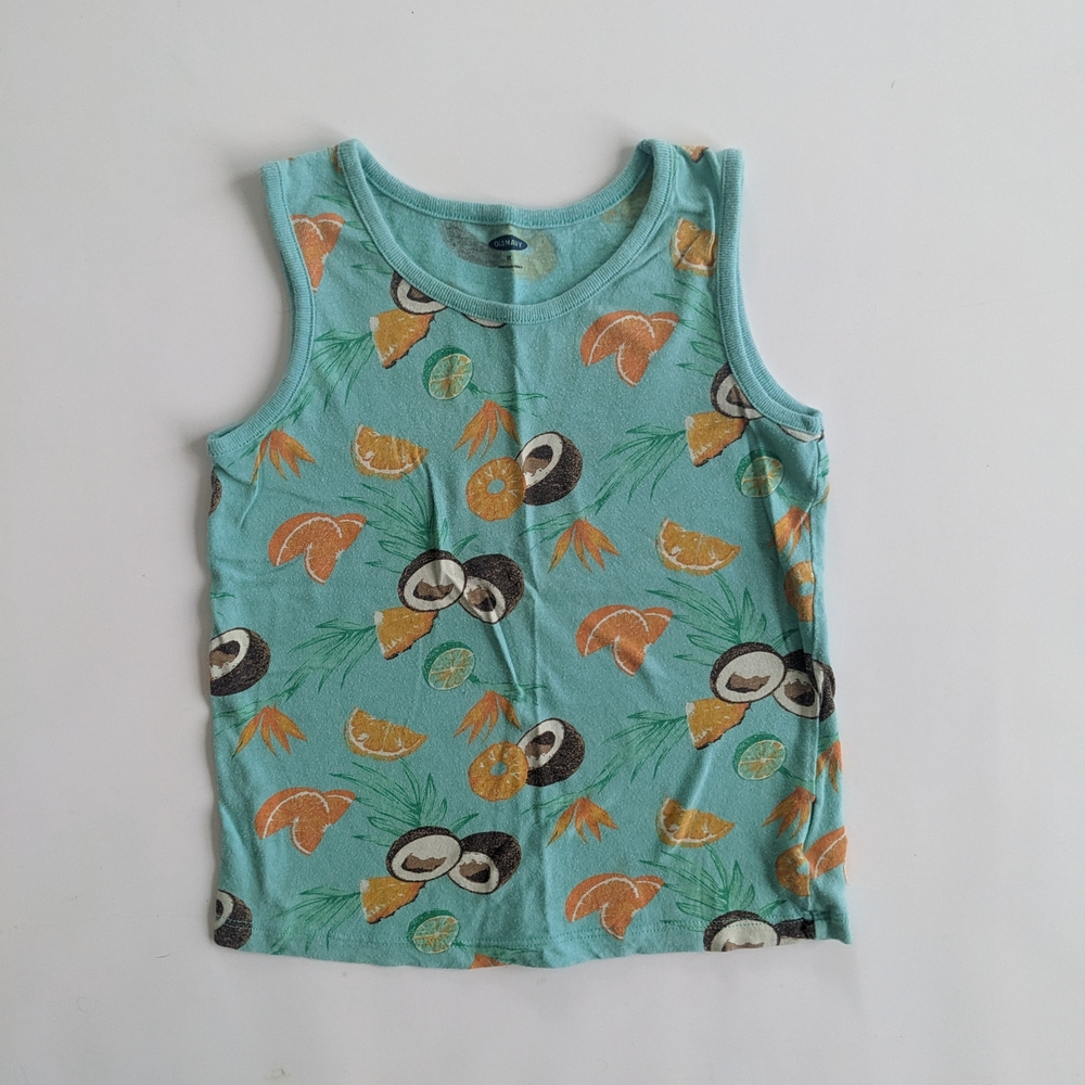 Old Navy Green and Blue Tropical Tank Top